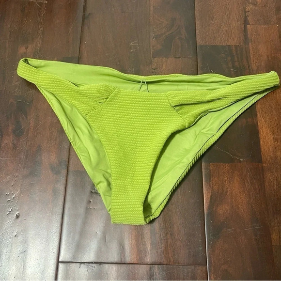 L Space Bikini Bottom women’s Size XL Green Ribbed - Picture 1 of 5